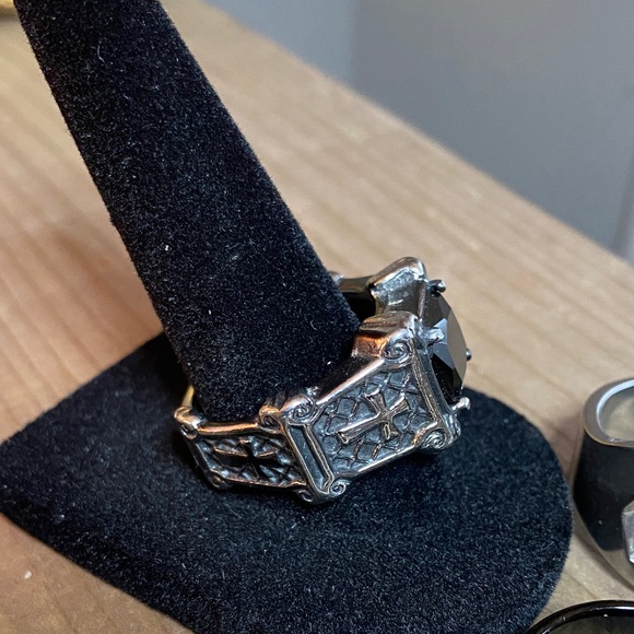 Gothic Silver Statement Rings Set - Picture 3 of 4